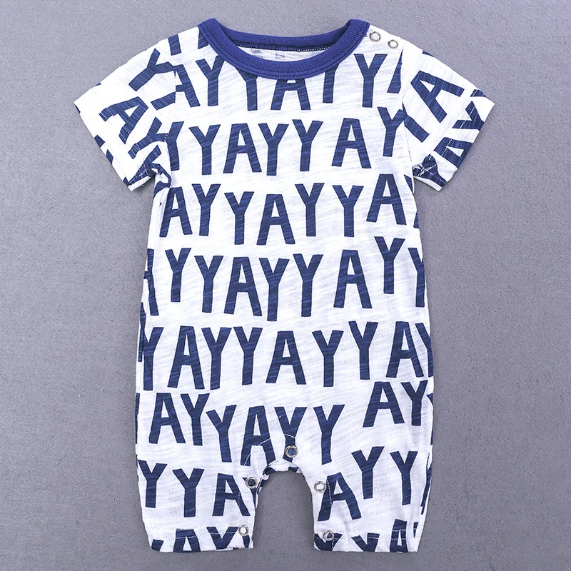 Nyfødte Baby Tøj 0 3 Måneder Bomuld Toddler Baby Dreng Sparkedragt 0-12M Spædbarn Baby Jumpsuit Tegnefilm Kort ærme Drenge Pyjamas