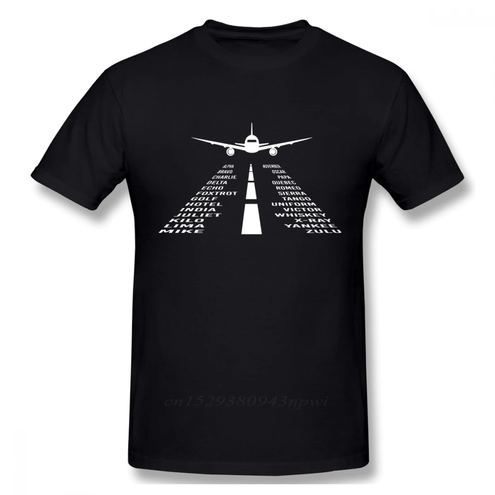 Nyhed Fly Fonetiske Alfabet Pilot Gave T-shirt Fashionable Streetwear T-Shirt i Økologisk Bomuld Camiseta