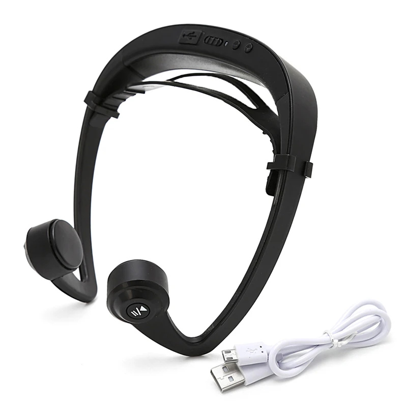 OOTDTY V9 Ear Hook-Bone Conduction Bluetooth 4.2 Sport Hovedtelefoner Headset Med Mic-Justerbar hovedbøjle Til Android IOS-Smartphon