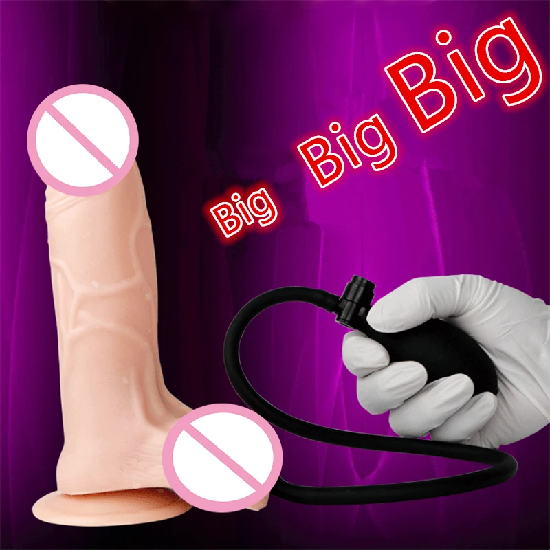 Oppustelig Stor Realistisk Dildo Fallos Med sugekop Penis Sex Legetøj Til Kvinder Silikone Pik Masturbator Sex Produkt for Voksne