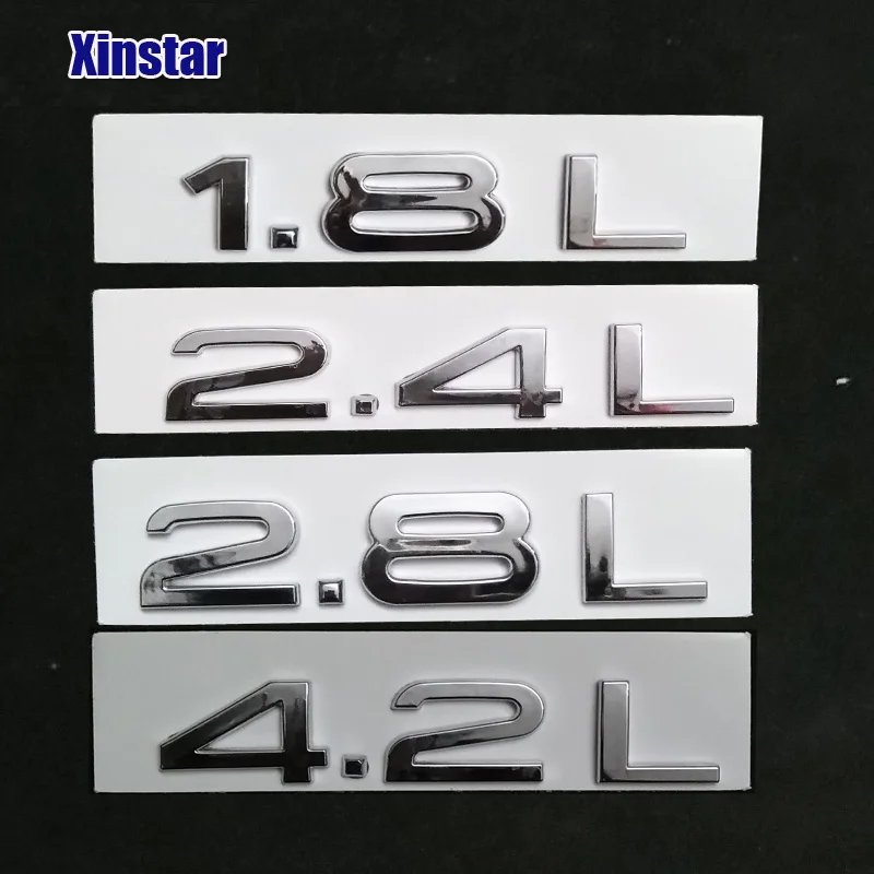 Original kvalitet 1,8 L 2,4 L 2.8 4.2 L L bil bagfra klistermærke til Audi Q3 Q5 Q7 A3 A4 A5 A6 A7 A8