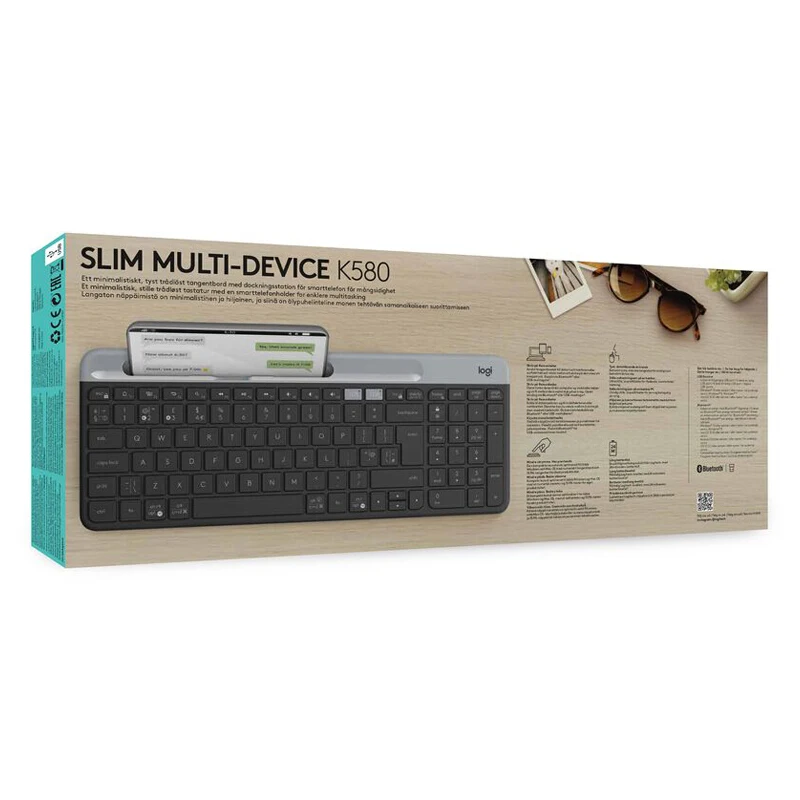 Original Logitech K580 Trådløst Tastatur, Multi-Enhed 2,4 G Bluetooth Samlende Dual-Mode For Bærbare PC, Tablet, Telefon,