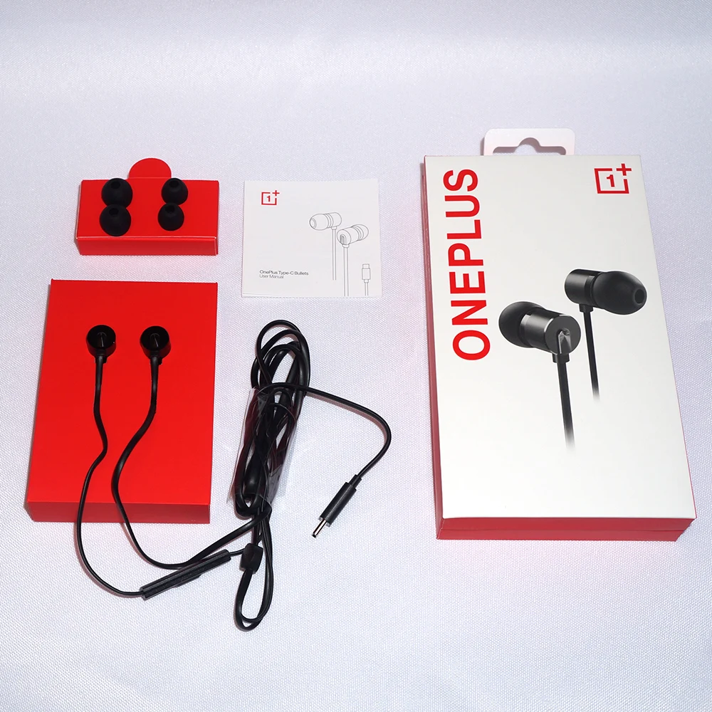 Original OnePlus Type-C 2T Kugler Hovedtelefoner Sort headset med Indbygget DAC Dynamisk Enhed med Mic For Oneplus 6T Mobiltelefon
