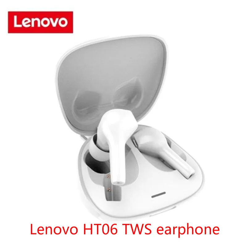 Originale Lenovo HT06 TWS 5.0 Bertone Chip, Bluetooth 5.0 Hovedtelefoner Dobbelt MIKROFON med støjreduktion Trådløse Øretelefoner Vandtæt