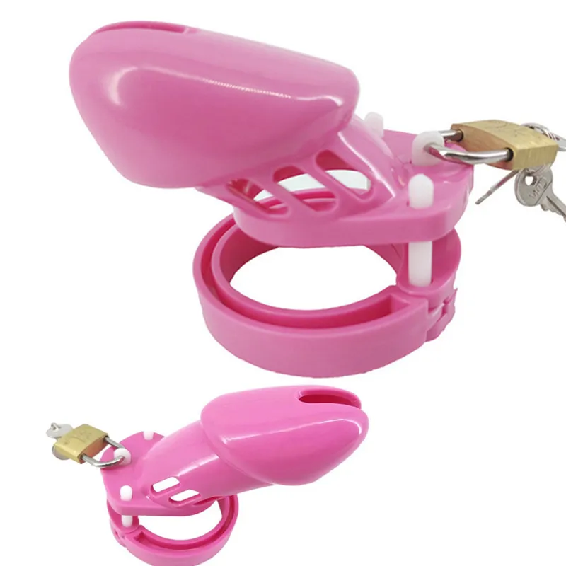 Pink Plastic Mand Chastity Enhed CB6000 CB6000 5 Størrelse Penis Ring Cockring Bur Kyskhedsbælte Penis Lås Voksen Sex Legetøj G7-3-5