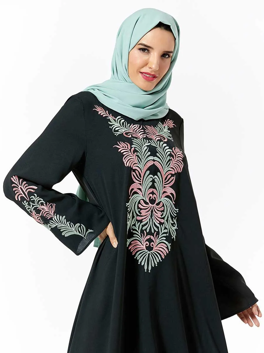Plus Størrelse 4XL Muslimske Abaya Kjole til Kvinder Flæse Ærmer A-linje Dubai tyrkisk Kaftan Maxi Kjole Big Swing Islamisk Tøj Ny
