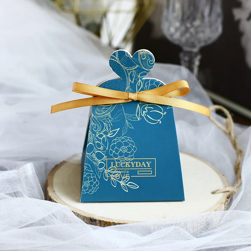Ppaer Trykt chokolade gaveæsker Bryllup Dekoration Candy Box Sød Parti til Fordel gaveæske Pakning Gave til Gæst