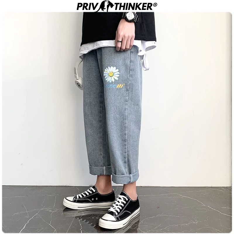 Privathinker Print Vintage Harem Bukser Mænds Jeans 2020 Forår Mode-Jeans Bukser Mand Casual Denim Harem Bukser Bunde Tøj