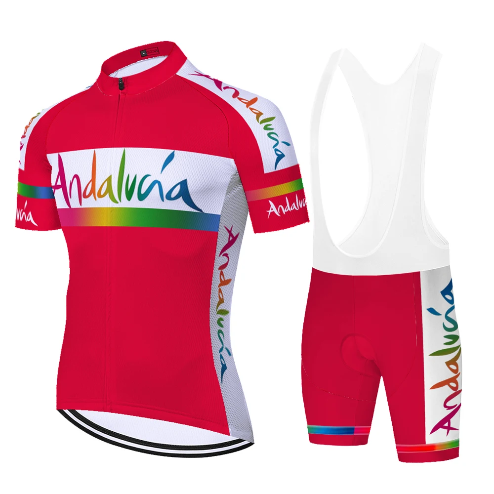 Pro ANDALUCIA mænd spanien trøje sæt mænd equipacion ciclismo hombre 20D gel sommer hurtig tør biker shorts