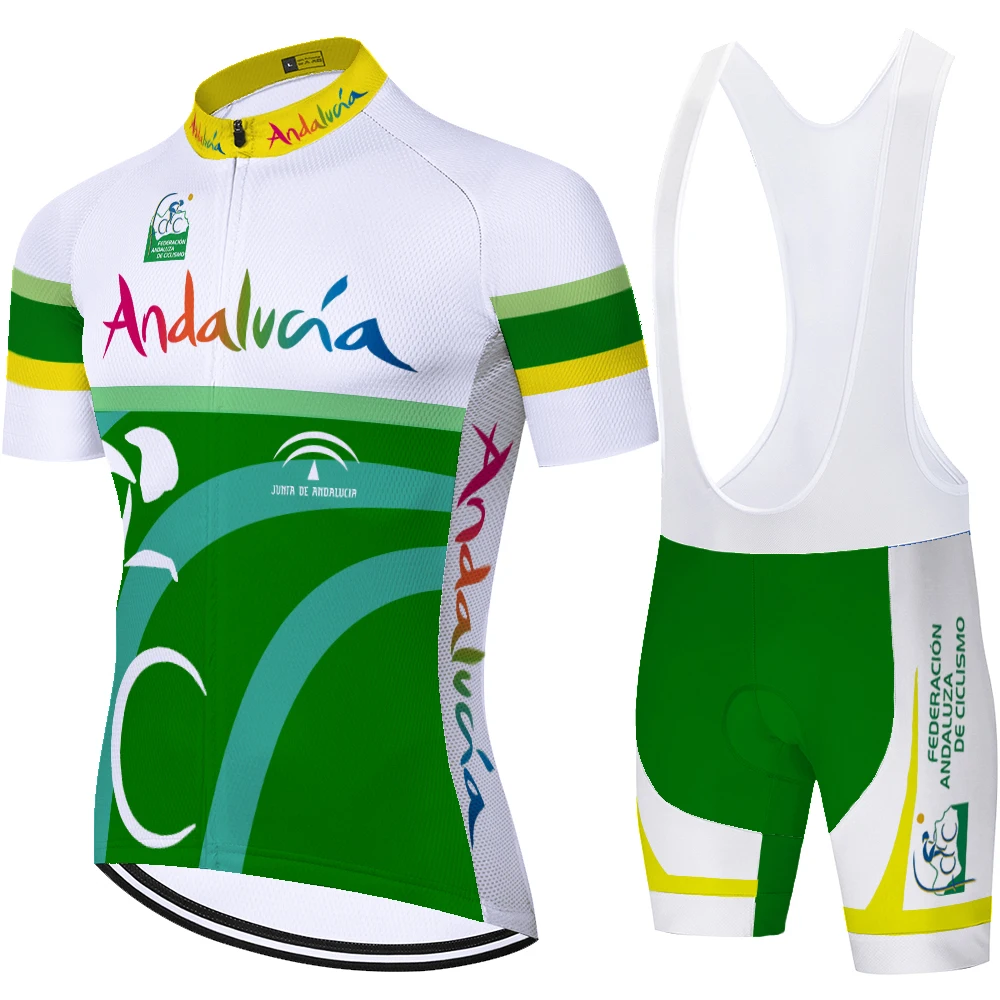Pro ANDALUCIA mænd spanien trøje sæt mænd equipacion ciclismo hombre 20D gel sommer hurtig tør biker shorts