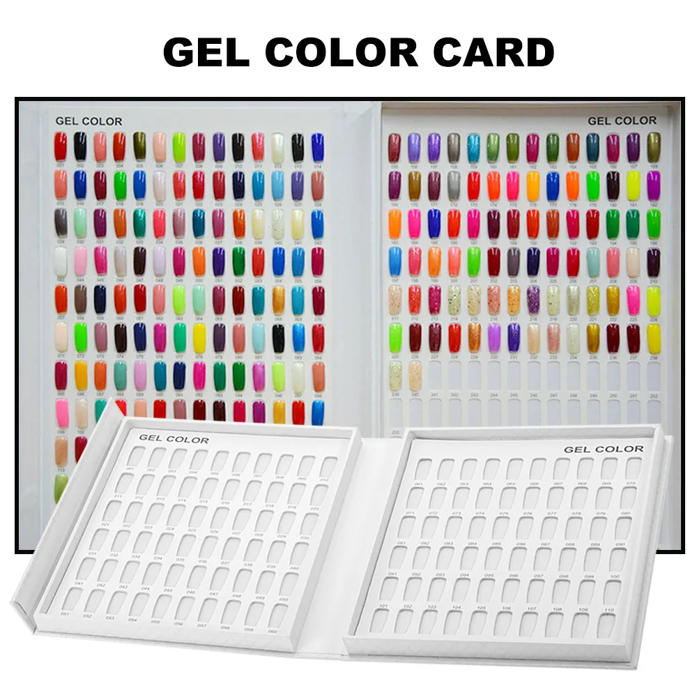 Professionel 216/120 Farve Neglen Gel Polish vis Diagram med Tip Salon Neglelak Farve Kort Diagram Nail Art Farve Display Værktøj
