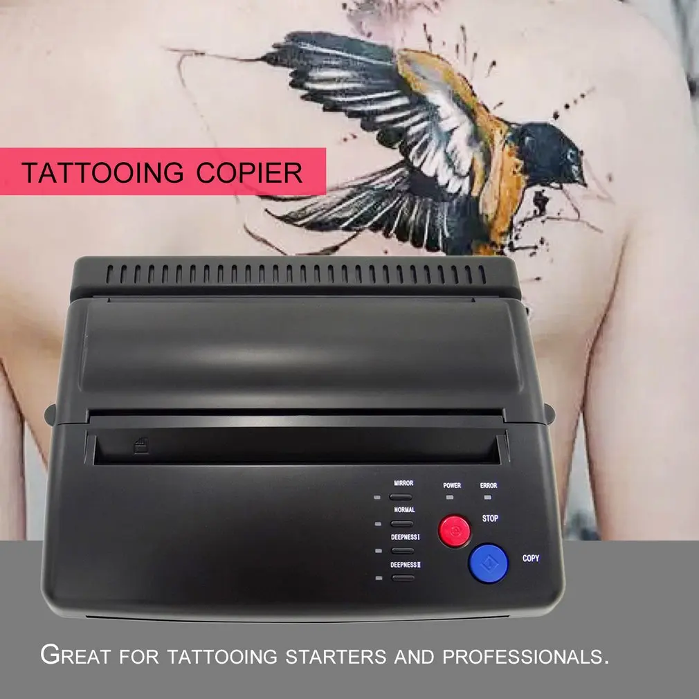 Professionel Høj Kvalitet Tattoo Transfer Maskinen Tattoo Stencil Kaffefaciliteter Flash Termisk Kopimaskine og Printer Supplies EU/US-Stik