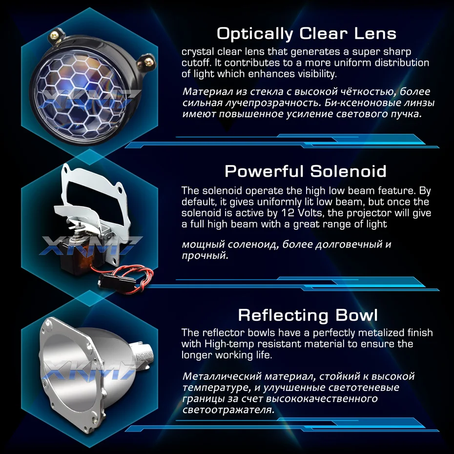 Projektor Forlygte Linser LED Devil Eyes Bi-xenon Honeycomb Linse 2.5 Super WST For H4 H7 Bil Lys Tilbehør til Eftermontering Tuning