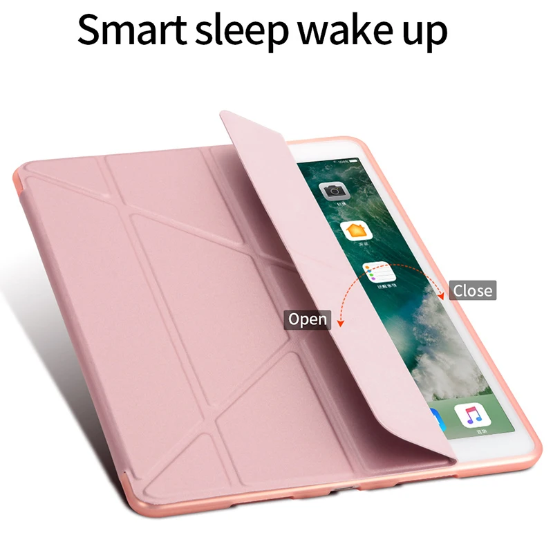 PU Læder taske til iPad Air Pro 9.7 10.2 10.5 10.9 11 2018 2020 Stå Folio Tilbage Smart Cover med Wake Sleep Fuction