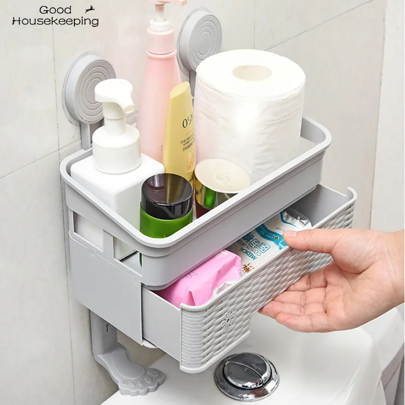 Punch-gratis Multifunktionelle Toilet Rack Kreative Badeværelse Snavs Storage-Rack Hylder til Væg Badeværelse Organizer