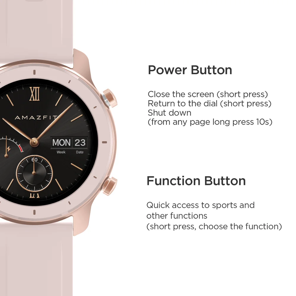 På Lager Globale Version Amazfit GTR 42mm kvinders ure 5ATM Smartwatch 12 Dage Batteri-GPS-Musik Kontrol Til Android, IOS telefon
