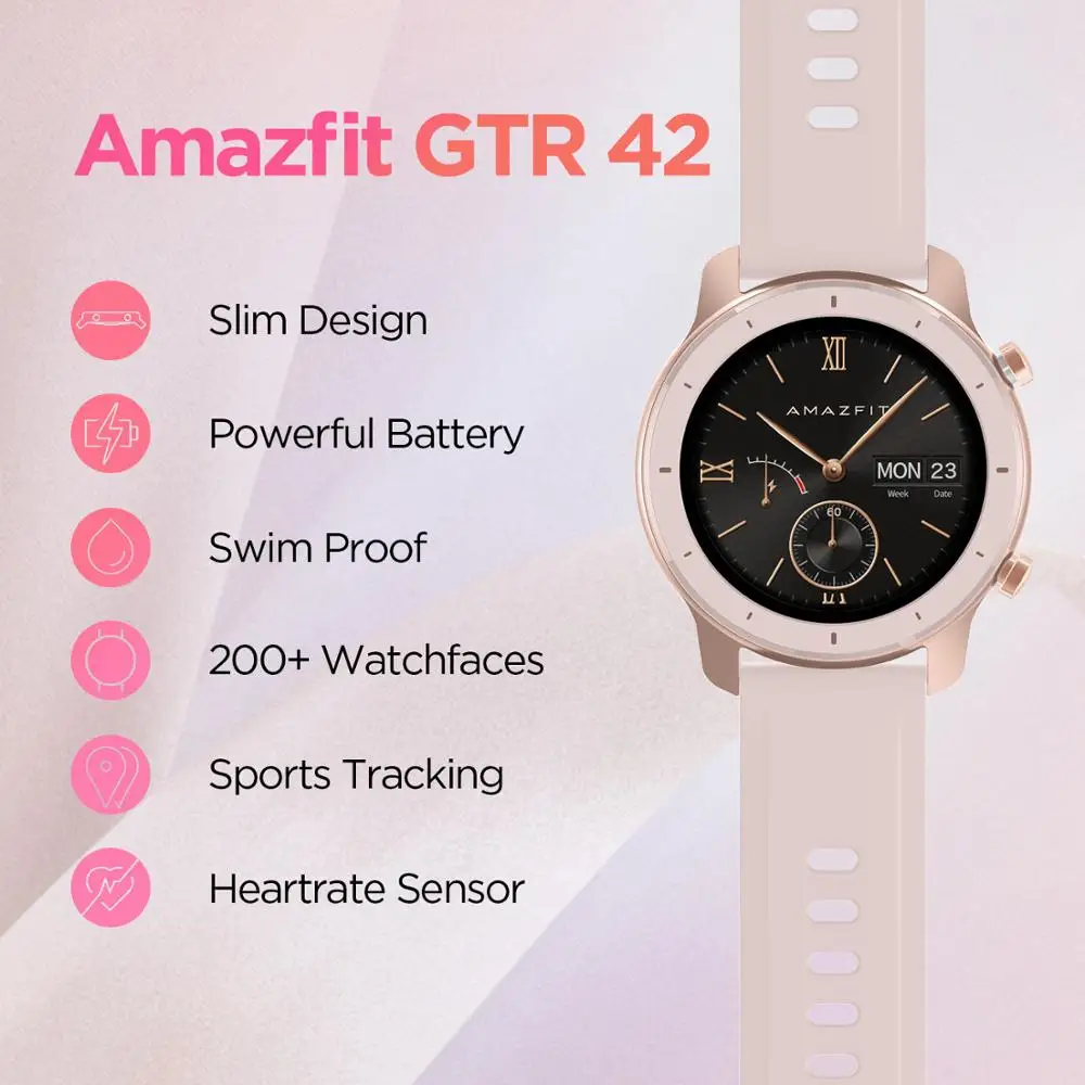 På Lager Globale Version Amazfit GTR 42mm kvinders ure 5ATM Smartwatch 12 Dage Batteri-GPS-Musik Kontrol Til Android, IOS telefon