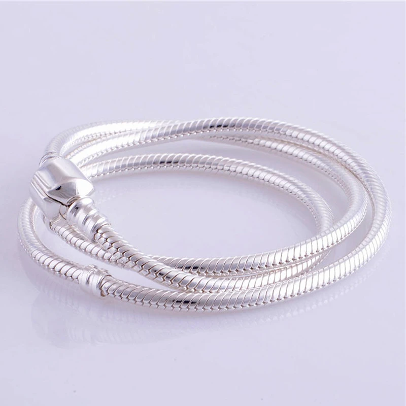 QANDOCCI 925 Sterling-Sølv-Smykker Slange Halskæder til Kvinder DIY-Perler, Smykker at Gøre Passer til Charms Vedhæng Smykker