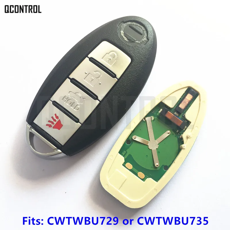 QCONTROL Smart Fjernbetjening Bil Nøgle til Nissan Tiida Qashqai Teana Xtrail Cube Juke Xterra 315MHz CWTWBU729 eller CWTWBU735