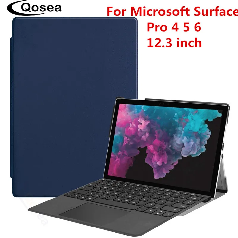 Qosea Magnet PU Læder Til Microsoft Surface Pro 6 12.3 tommer Smart Stå Tilfælde Tablet-PC Surface Pro 4 5 6 Stå Tilbage Dække