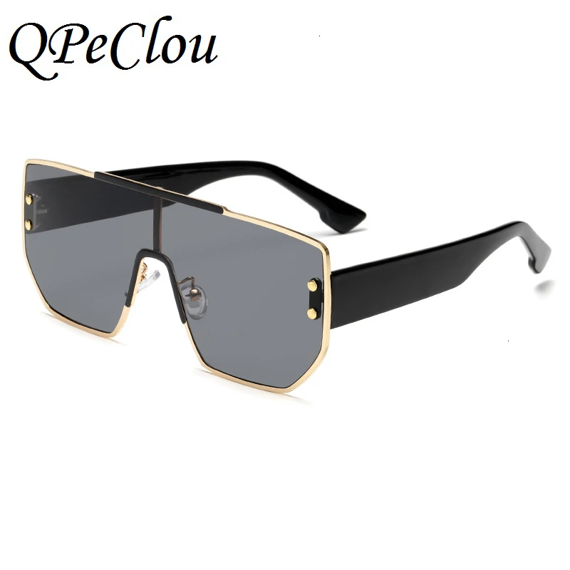 QPeClou 2019 Overdimensionerede Solbriller Kvinder Vintage Ét Stykke Beskyttelsesbriller Mænd Sol Briller, For Man Square Lunettes Oculos De Sol Feminino