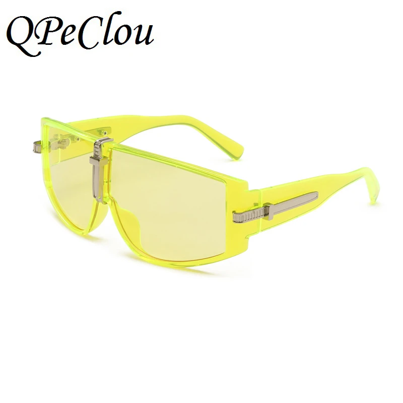 QPeClou 2020 Nye Mode Overdimensionerede Et Stykke Orange Solbriller Kvinder Vintage Stor Ramme Sol Briller Kvindelige Farve Nuancer