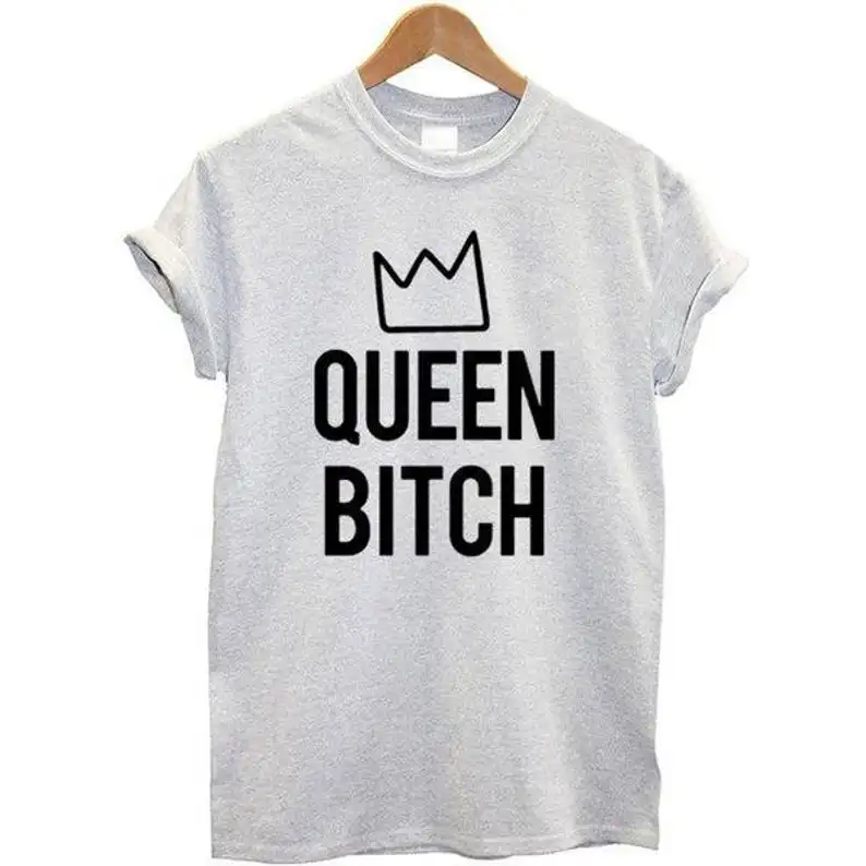 Queen Bitch Print Kvinder tshirt Bomuld Casual Sjove t-shirt Dame Yong Pige Top Tee Høje Kvalitet Drop Skib S-556