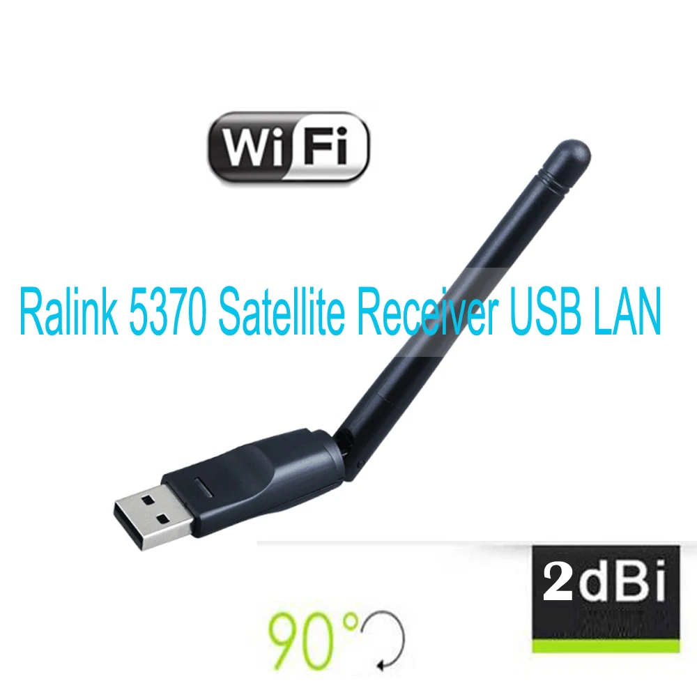 Ralink 5370 Mini USB WiFi 2Dbi Antenne LAN-Adapter til Satellite Recevier Openbox Befrier V7 Combo Antal V8 Super Golden Skybox