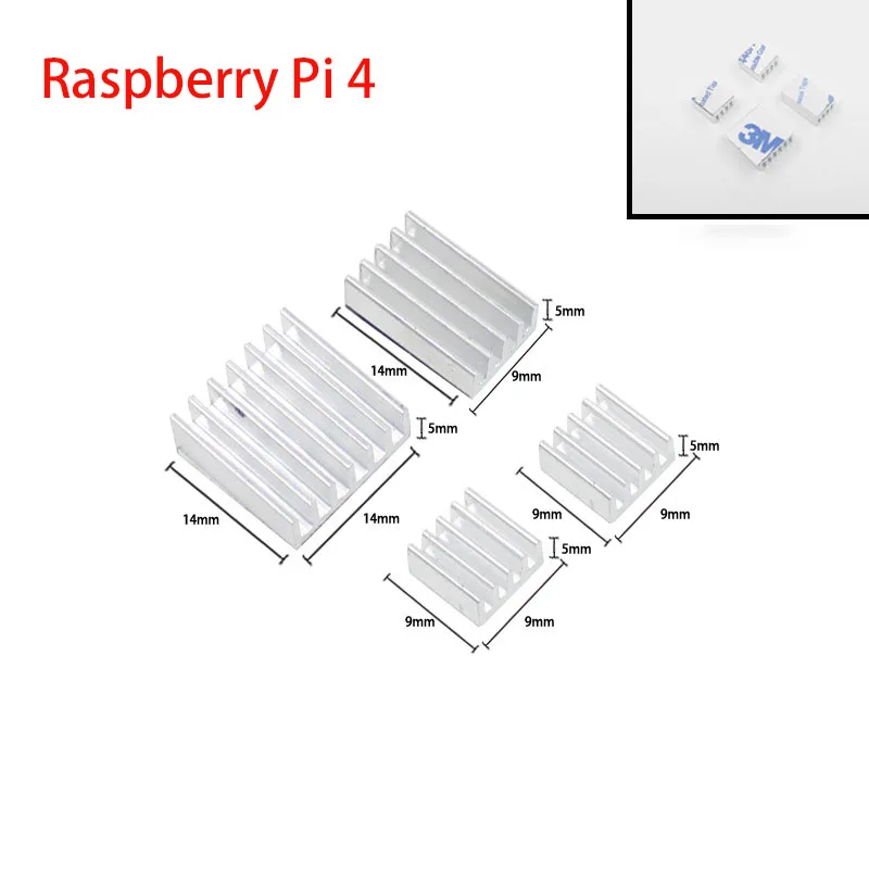 Raspberry Pi 4 køleplade Aluminium Køler Radiatoren til Raspberry Pi 4 Model B Heatsinks til Raspberry Pi 4B