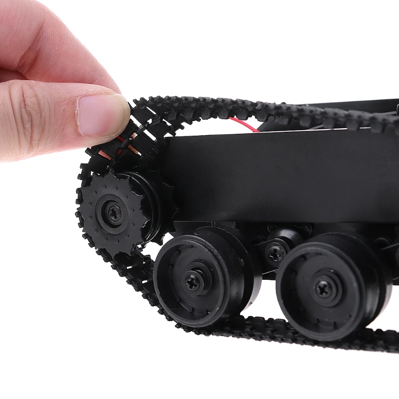 Rc Tank Smart Robot Tank Bilen Chassis Kit Rubber Track Crawler For Arduino 130 Motor Diy Robot Legetøj For Børn