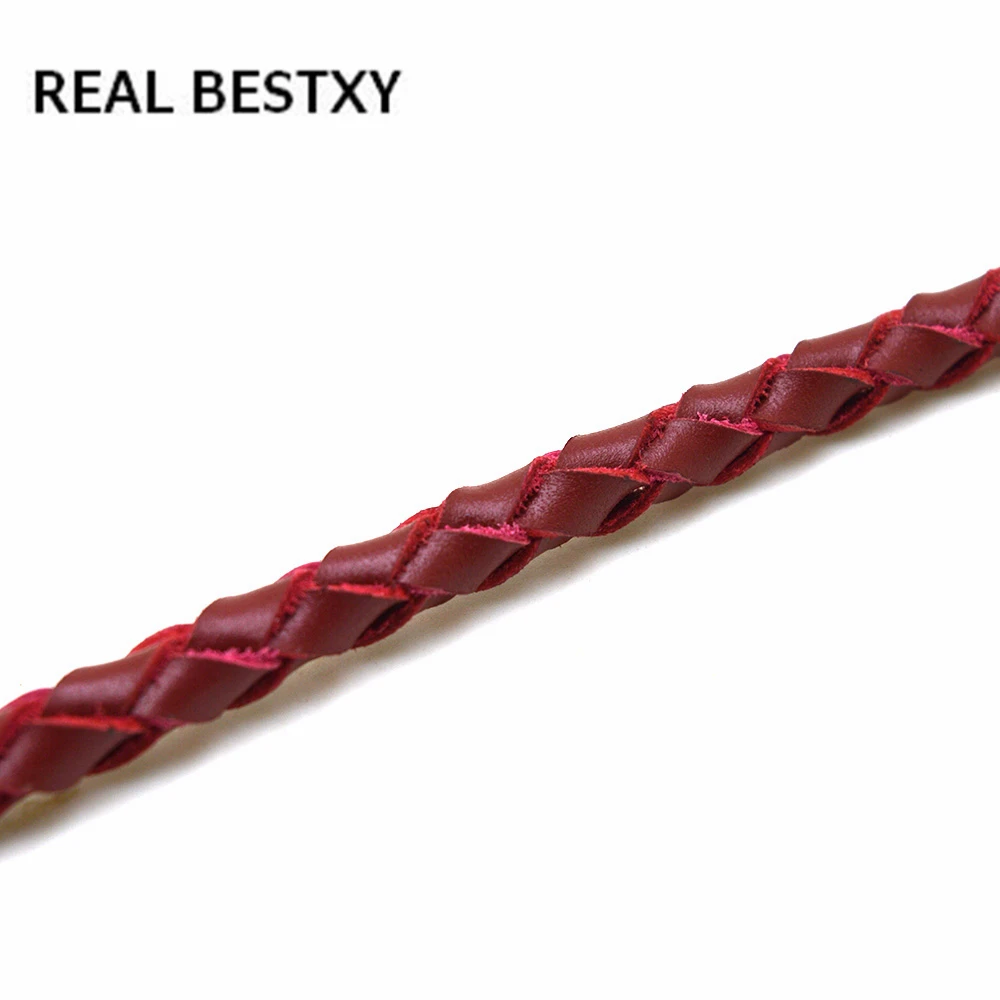 REAL XY 1m/masse 6mm Ægte Flettet lædersnøre Rundt Læder Tråd, Reb For DIY-Halskæde Armbånd Smykker at Gøre