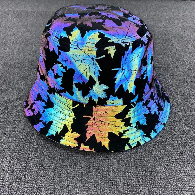 Reflekterende Maple leaf Bucket Hat Mænd/Kvinder 2020 Helt Nye Natten Kører Unisex Fiskeren Hat Harajuku Hip Hop Spand Cap Hatte