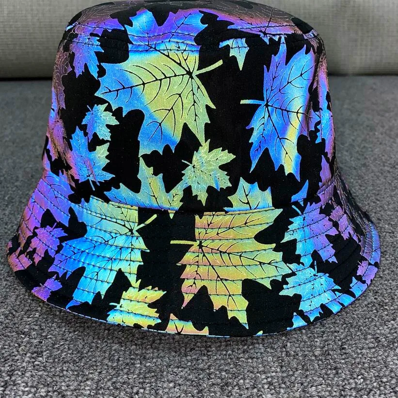 Reflekterende Maple leaf Bucket Hat Mænd/Kvinder 2020 Helt Nye Natten Kører Unisex Fiskeren Hat Harajuku Hip Hop Spand Cap Hatte