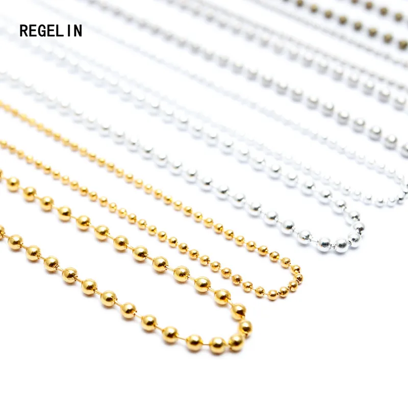 REGELIN Mode 10stk/masse 70cm Længde 1,5 mm/2,4 mm Kugle Perle Kæder Bulk Kæde Enkel Stil Halskæde DIY Halskæder Resultater