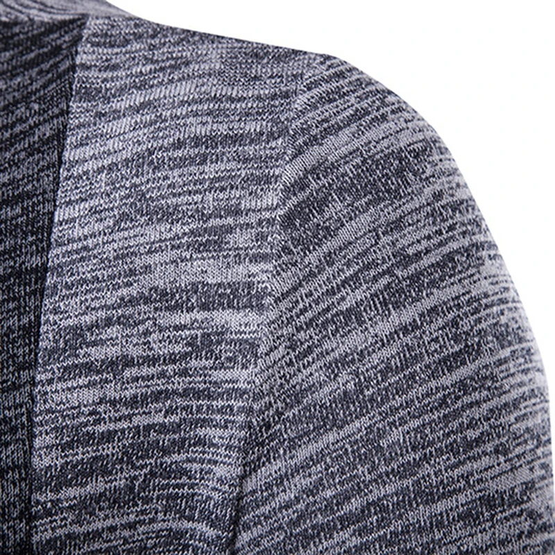 Retro Mænd Patchwork Langærmet Slim-Fit-Strikkede Sweater Cardigan Pels Outwear Jakke Løs Casual Pels Vindjakke Vindjakke