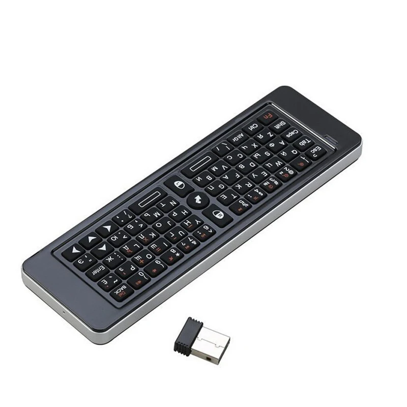 Rii i13 2,4 G Mini Wireless russiske Tastatur Flyve Air Mouse Kombinationer Mircophone Højttaler IR Remote-læring Til PC, Smart TV Boks