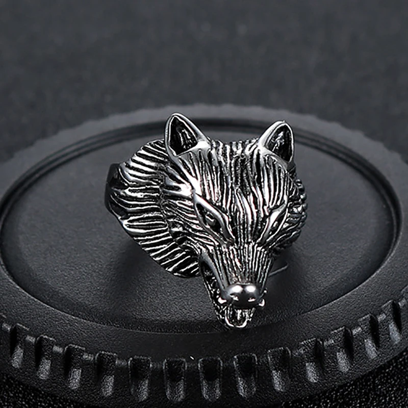 Ringe til Smykker Nordisk Viking Fox titanium stål ring mænd og kvinder personlighed dyrs hoved ring Viking smykker