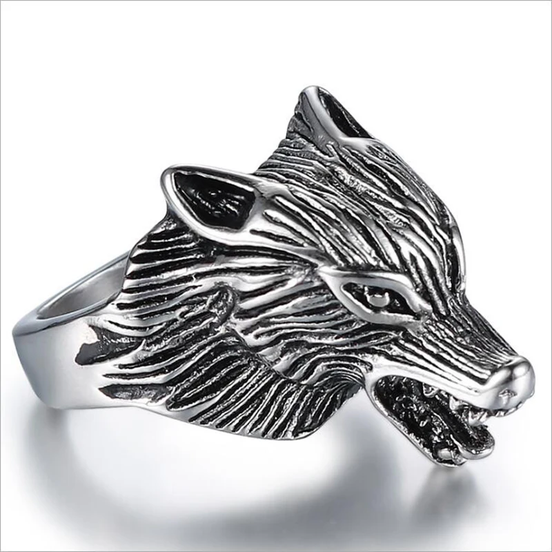 Ringe til Smykker Nordisk Viking Fox titanium stål ring mænd og kvinder personlighed dyrs hoved ring Viking smykker