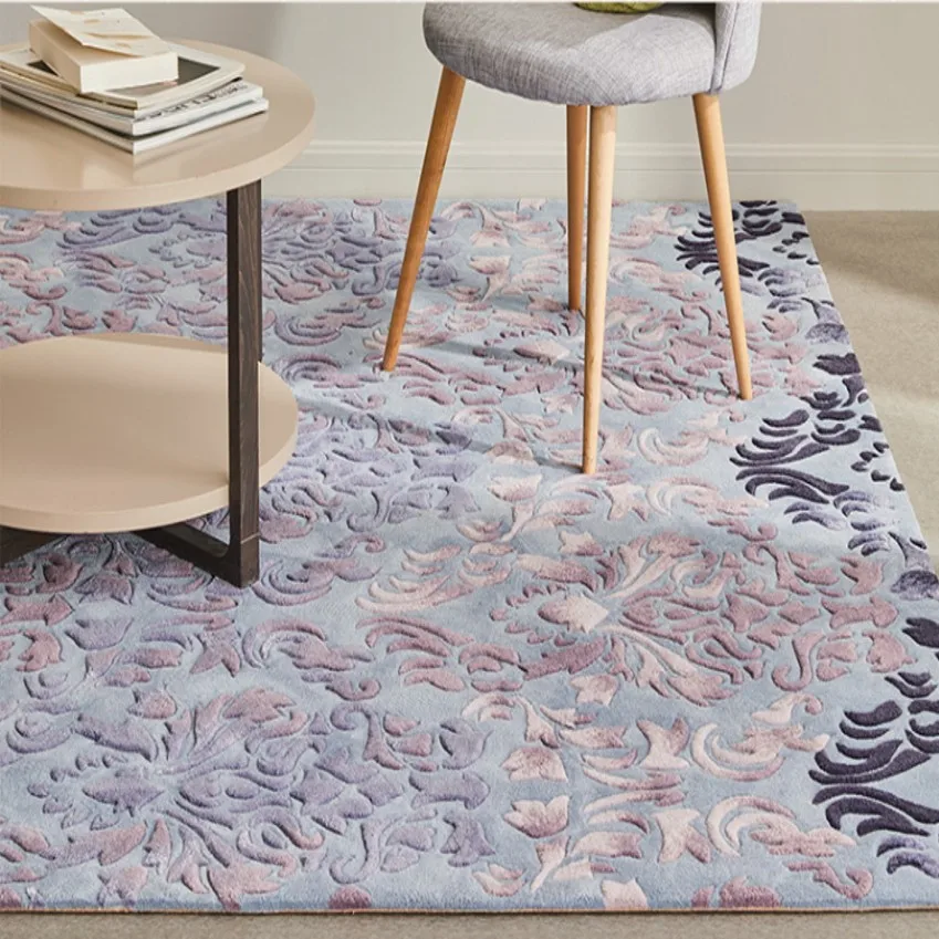 Romantisk 3D mønster bryllup tæppe ,stor størrelse luksus tykkere uld håndlavet stue tæppe, boligindretning tæppe