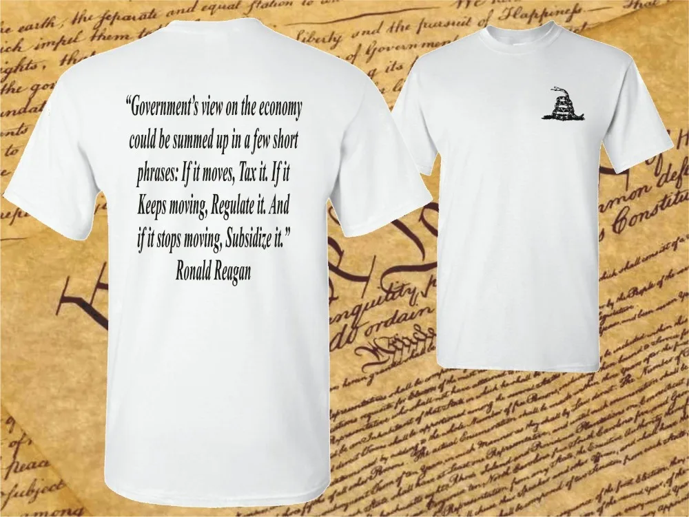 Ronald Reagan Citat Må IKKE Træde på Mig Amerikansk T-Shirt Stor Regeringen Usa 2019 Nye Brand Billige Salg Med 100 % Bomuld Sjove Shirts