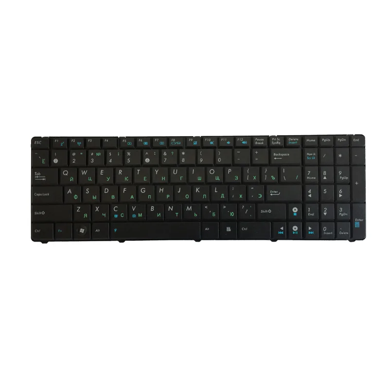 Russisk laptop tastatur TIL ASUS MP-07G73SU-5283 V111452CS2 04GNVK5KRU01-2 664000660074 MP-07G73RU-5283 V090562BK1 RU Sort