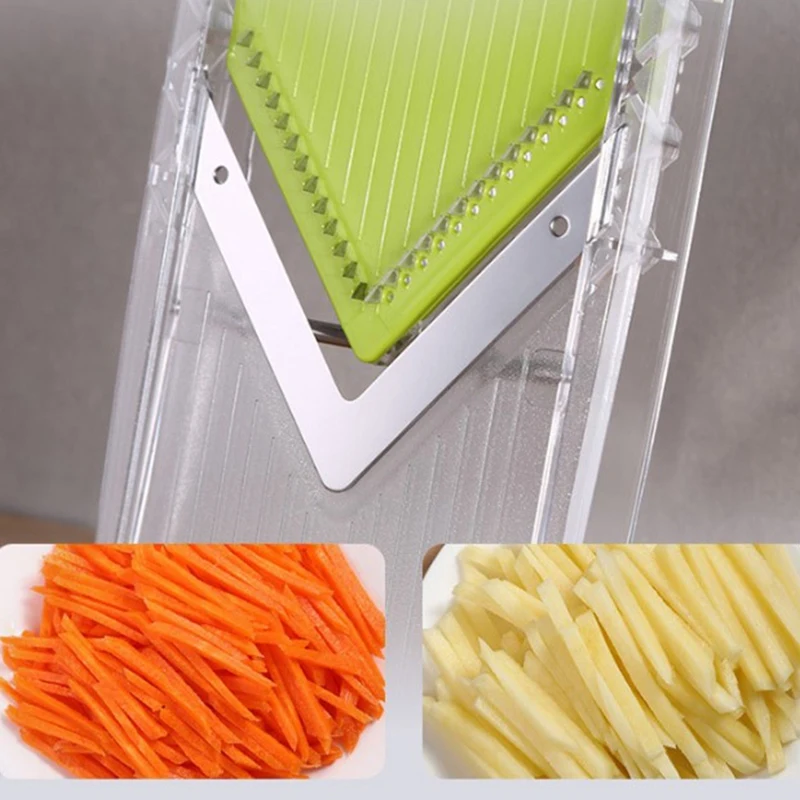 Rustfrit Stål-Vegetabilsk Rotary-Cut Maskine-Kartoffel Chip Maskine med Makulere Slicer-Køkken Pålægsmaskine 5-i-1