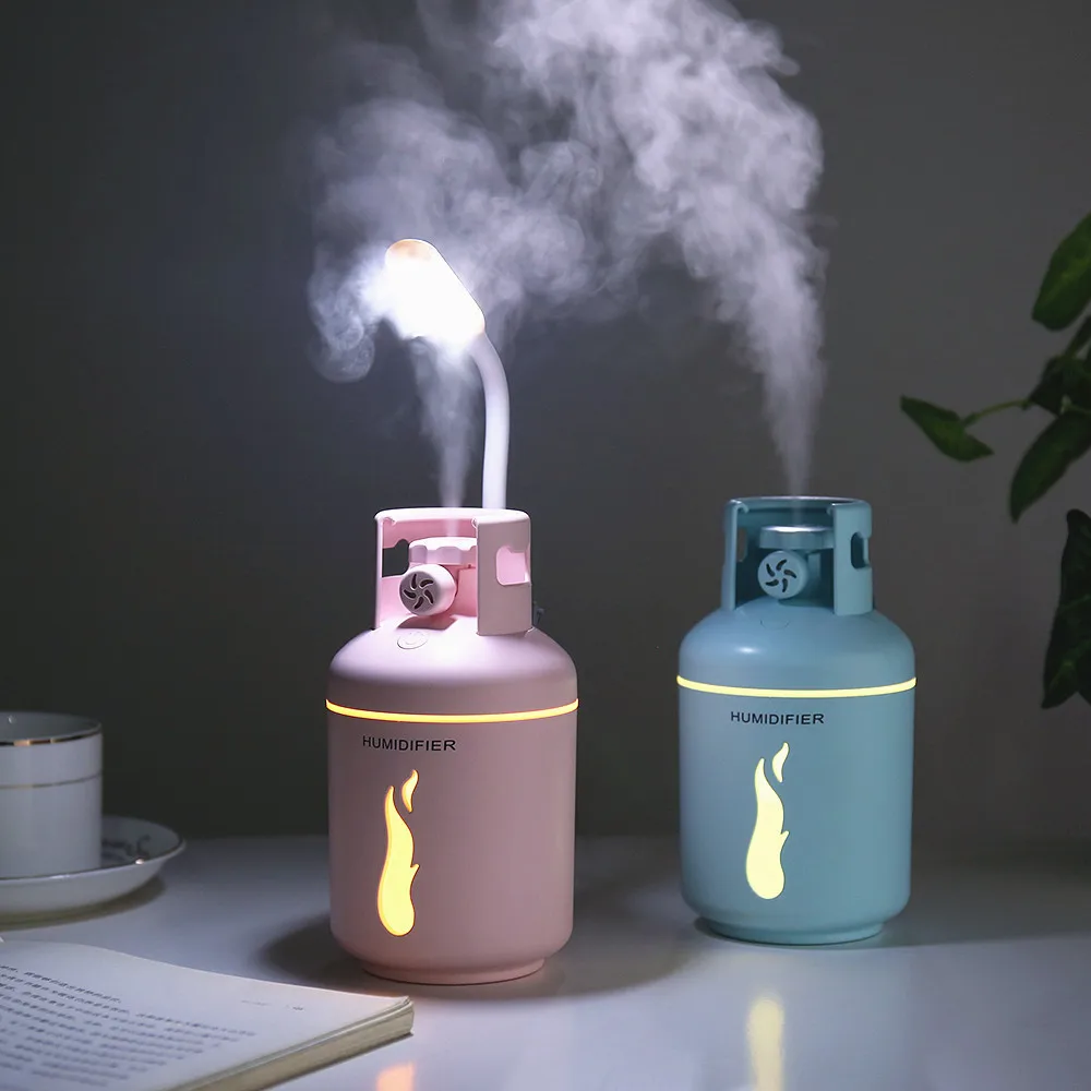 Røgelse brænder Mini Gas Tank Form vandfald indretning Aroma LED Luftfugter Air Diffuser Purifier hjem Kontor Nye år GIFT 3 farve