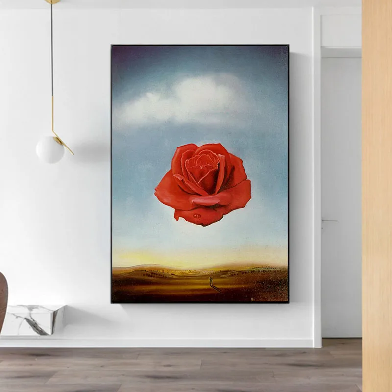 Salvador Dali Meditativ Steg Blomst Plakat Maleri Væg Kunst, Plakater og Prints Cuadros Billeder til stuen Home Decor