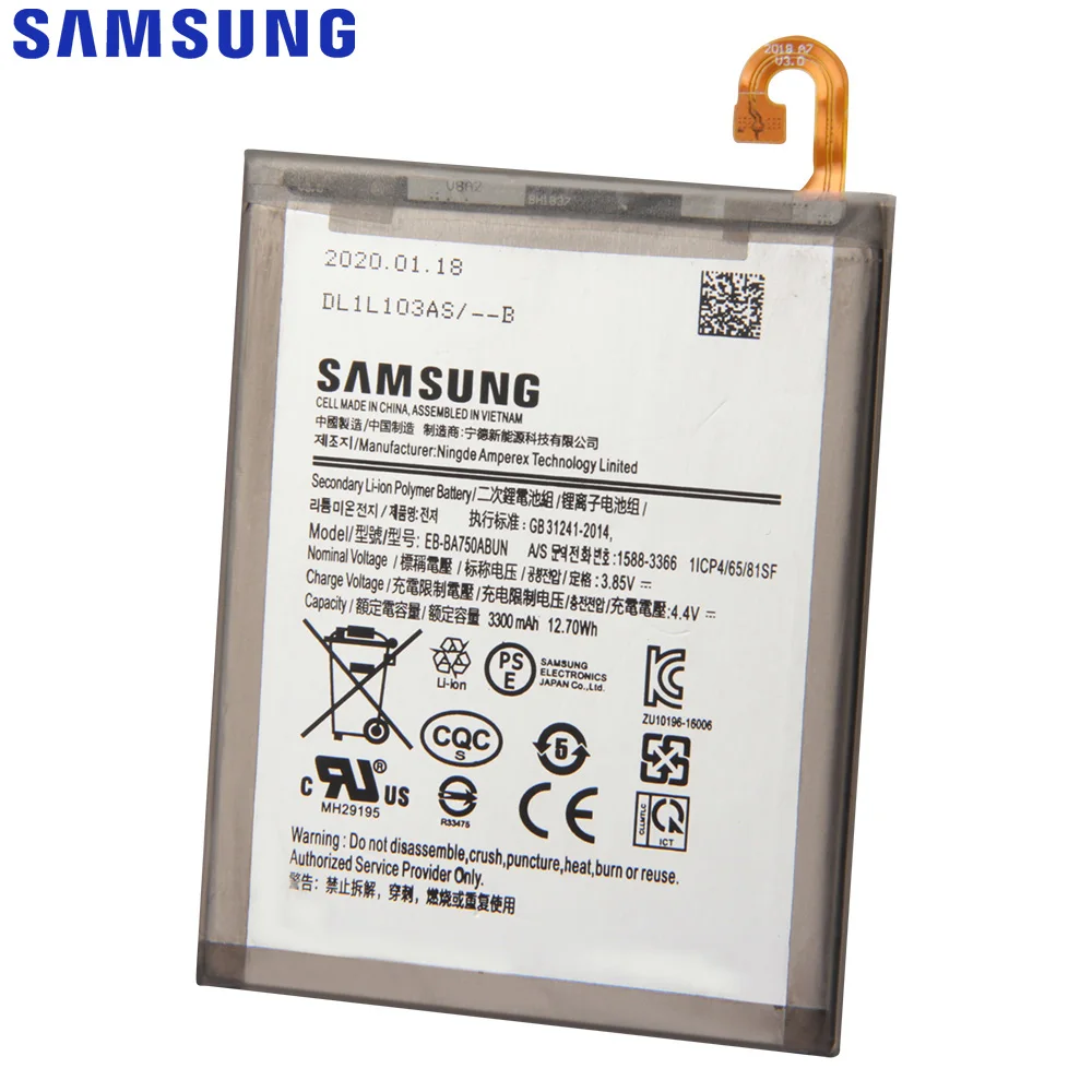 SAMSUNG Oprindelige Erstatning Batteri EB-BA750ABU Til SAMSUNG Galaxy A7 2018 version A730X A750F SM-A750F SM-A730x A10 3300mAh