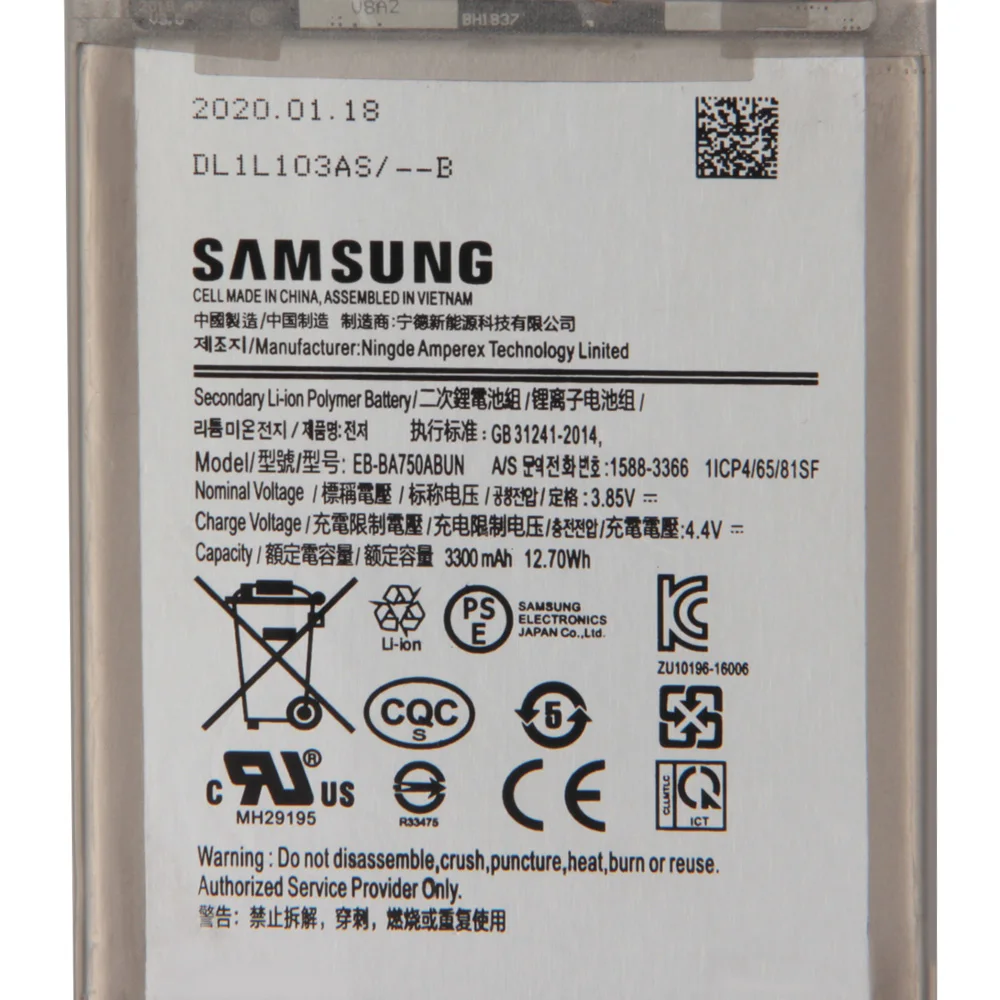 SAMSUNG Oprindelige Erstatning Batteri EB-BA750ABU Til SAMSUNG Galaxy A7 2018 version A730X A750F SM-A750F SM-A730x A10 3300mAh