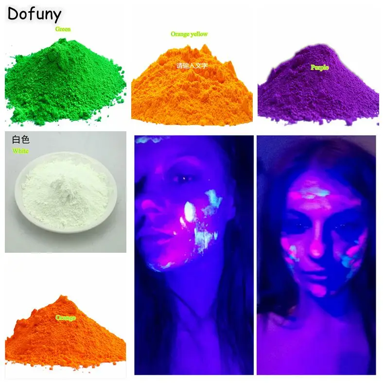 Shiny under UV-Lys Søm Neon Glitter Pulver Fluorescerende Pigment Fosfor Pulver Fluorescerende Pulver til Søm Læift 500g