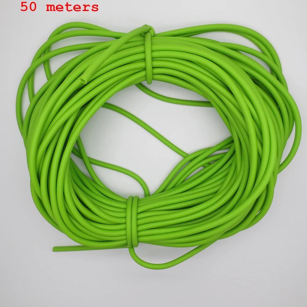 På tilbud! Shou Fa 50 meter gummireb Grøn gul orange farve slynge gummi slange, der til jagt udendørs - Jagt > Iderammer.dk