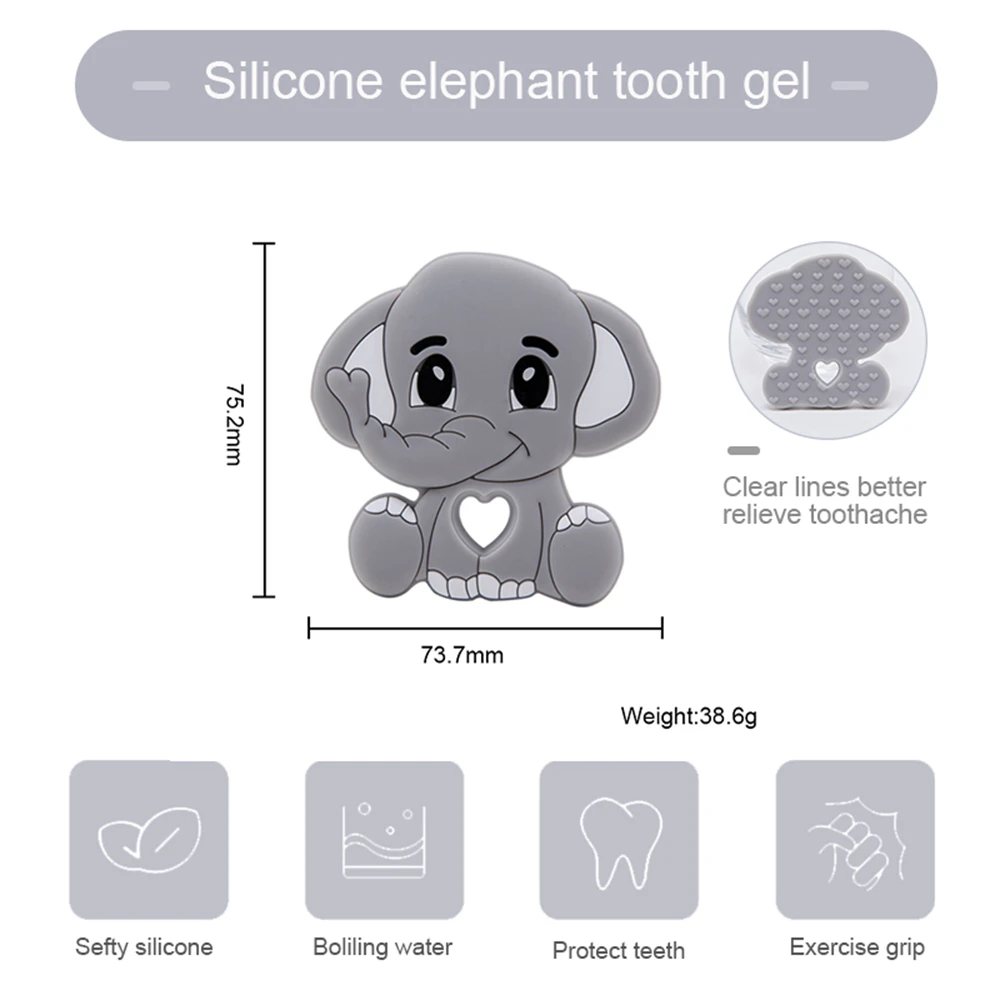 Silikone Mini Elefant Perle, Baby Legetøj Tænder Rasler Bpa-Fri Silikone Elefanten Tænder Små Stick Baby Tænder