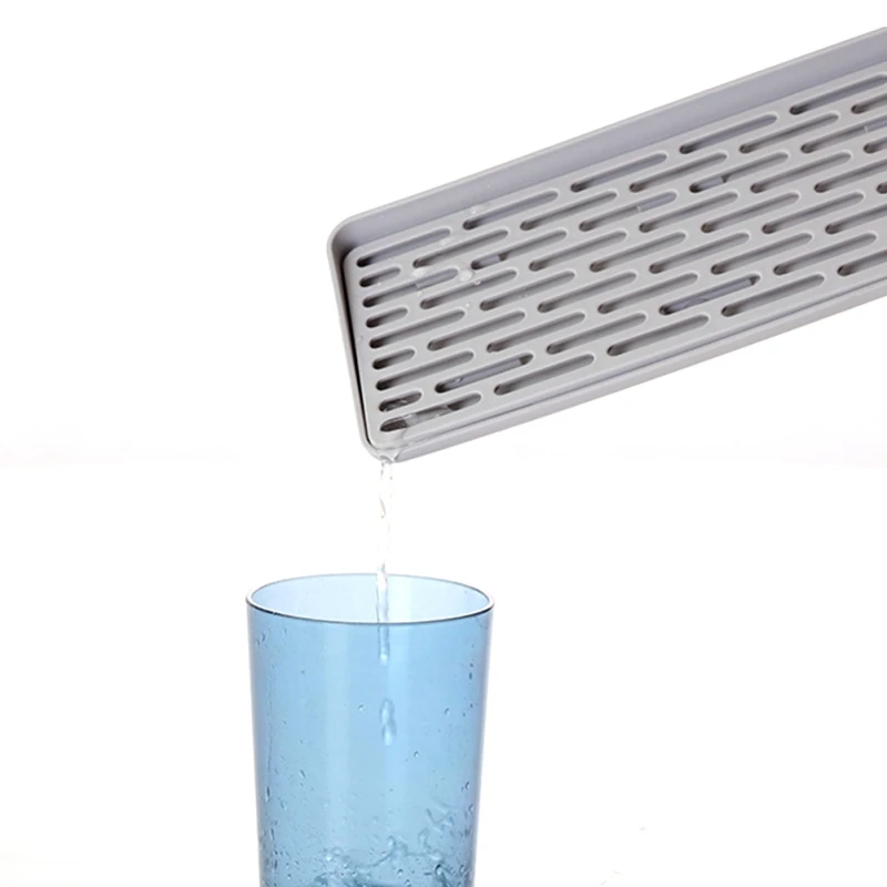 Simpel Dobbelt Lag Drypbakke Vand Cup Opbevaring Skuffer Multifunktionelle Hjem Rektangulære Torrestativ